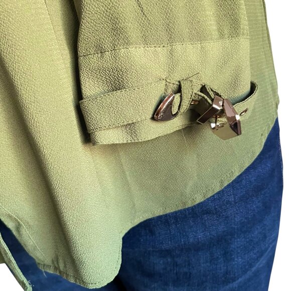 Ashley Stewart Olive Green Blouse Shirt - 14/16 - Picture 4 of 8
